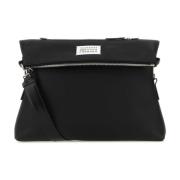 Maison Margiela Svart läder crossbody-väska Black, Herr