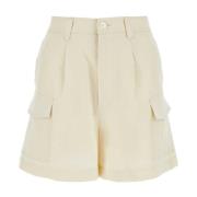 Woolrich Stiliga Ivory Viscose Blend Shorts White, Dam