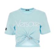 Versace Pastellblå 1978 Re-Edition T-Shirt Blue, Dam