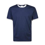Eleventy Bomull Jersey Crewneck T-Shirt Blue, Herr