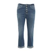 Dondup Italienska Jeans med Upprullade Manschetter Blue, Dam