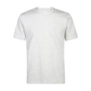 Eleventy Broderad Crewneck T-Shirt Gray, Herr