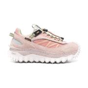 Moncler Rosa Vattentäta Sneakers med Reflekterande Detaljer Pink, Dam