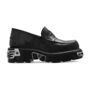 Vetements Svarta Platform Loafers med Präglat Logotyp Black, Dam