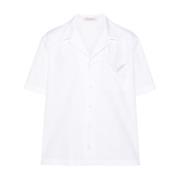 Valentino Vit V-Detalj Bomullsskjorta White, Herr