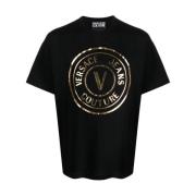 Versace Jeans Couture Svart T-shirt med folieprint Black, Herr