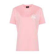 Etro Blommigt Crewneck T-shirt Pink, Dam