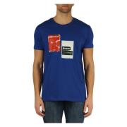 Daniele Alessandrini Bomull T-shirt med Logotryck Blue, Herr