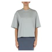 Fabiana Filippi Oversize Bomull T-shirt med Metall Detaljer Gray, Dam