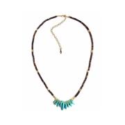 Gachon Pothier Turkos Blomster Halsband Multicolor, Dam