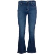Fracomina Flare Cropped Jeans med Push Up Effekt Blue, Dam