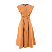 Antonelli Firenze Ärmelös klänning i bomull med skärp Orange, Dam