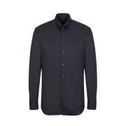 Emporio Armani Italiensk Krage Poplin Skjorta Black, Herr