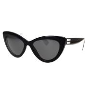 Miu Miu Stiliga Cat-Eye Solglasögon Black, Dam