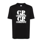 C.p. Company Svart Grafisk T-shirt - CP Company Black, Herr