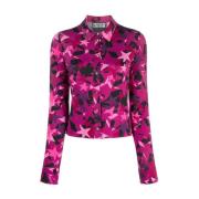 Versace Jeans Couture Fuchsia Mönstrad Skjorta för Kvinnor Pink, Dam