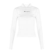 Champion Minimalistisk Stil Golf Hals Tröja White, Dam