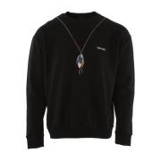 Marcelo Burlon Svart Bomullssweater för Män Black, Herr