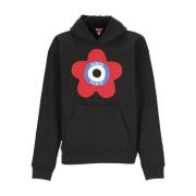 Kenzo Svart Bomullshoodie med Kontrasterande Logotyp Black, Herr