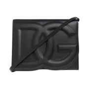 Dolce & Gabbana Läder axelväska med logotyp Black, Dam