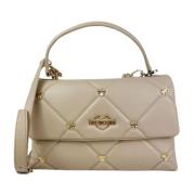 Love Moschino Krämig handväska med justerbar avtagbar rem White, Dam