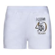 Moschino Vita Shorts med Teddy Bear Print White, Dam