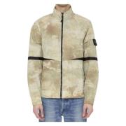 Stone Island Beige Camouflage Jacka med Stone Island Patch Beige, Herr