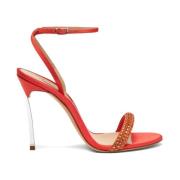 Casadei Stratosphere Sandal i Tulpan med Blade Häl Red, Dam