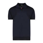 Kiton Blå Ss24 T-shirt med halv dragkedja och röd detalj Blue, Herr