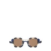 Kuboraum Oversized solglasögon i guldton Blue, Unisex