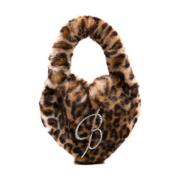 Blumarine Väska med Leopardmönster och Hjärtmotiv Brown, Dam