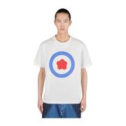 Kenzo T-Shirt i Bomull med Grafiskt Tryck White, Herr