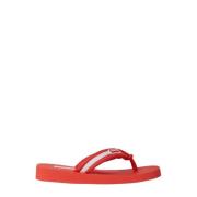 Kenzo Flip Flops med Grafiskt Tryck Red, Dam