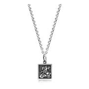 Nialaya Men's Silver Necklace with Saint George and The Dragon Pendant...