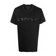 Givenchy Logotyp Bomull T-shirt med Studs Black, Herr