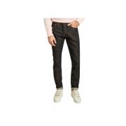 Momotaro Jeans Hög Tapered Indigo Bomullsjeans Black, Herr