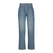 Maison Margiela Blå Stonewashed Straight Jeans för Kvinnor Blue, Dam