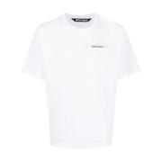 Palm Angels Logo-Tape Bomull T-Shirt White, Herr