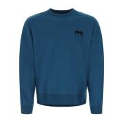 Ader Error Blå bomullsblandad sweatshirt Blue, Herr