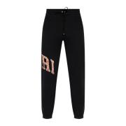 Amiri Bomull Ribbad Dragsko Sweatpants Black, Herr