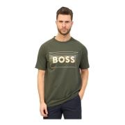 Hugo Boss Avslappnad Grön T-shirt med Logotyp Green, Herr