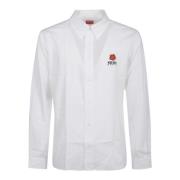 Kenzo Blomster Crest Casual Skjorta White, Herr