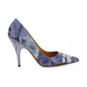 Moschino Patchwork Denim Pump Blue, Dam