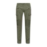 Balmain Cargo Byxor med Kontrast Logo Print Green, Herr