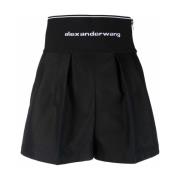 Alexander Wang Svarta Shorts med Ikonlogo Black, Dam