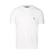 C.p. Company Vit Logo T-Shirt White, Herr