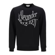 Alexander McQueen Warped Logo Sweatshirt Black, Herr