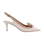 Valentino Garavani Studded Slingback Sneakers i Lackläder White, Dam