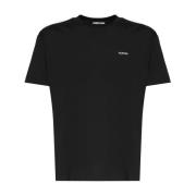 Valentino Garavani Logo Print Crew Neck Svarta T-shirts och Polos Blac...