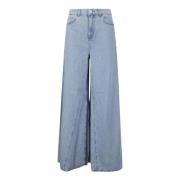 Amish Stiliga Broken Bleach Wide Jeans Blue, Dam